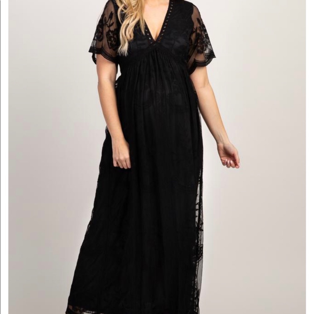 Black lace maxi dress 2x
